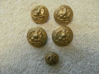 5 Civil War Federal Navy Buttons Ele & Co London Circa 1860 