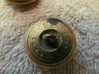 5 Civil War Federal Navy Buttons ELE & Co London circa 1860 ' s 2