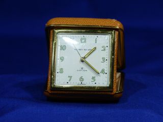 Vintage Phinney - Walker 8 Day Travel Alarm Clock Swiss Made