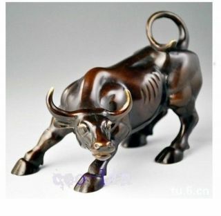 Chinese Hot Big Wall Street Brass Fierce Bull Ox Statue