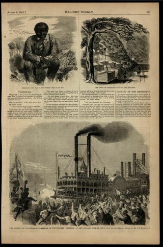 Orleans Steam Ship Imperial Opens Mississippi River 1863 Civil War Print