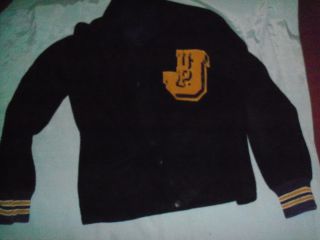 Vintage,  Pitt - Johnstown,  Letterman Fleece Jacket,  Button Up,  Size 44,  Worn