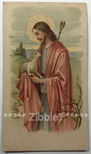 Jesus The Good Shepherd,  Vintage Holy Devotional Card
