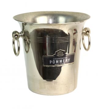 Vintage Pommery Champagne Ice Bucket Reims Stainless,  Argit Made In France