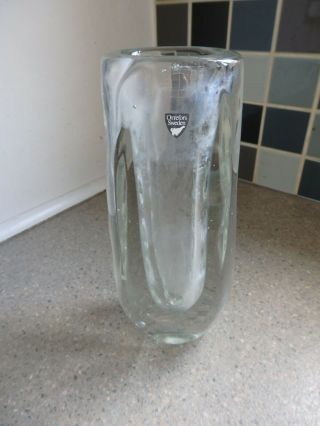 Vintage Retro Clear Art Glass Vase By Orrefors Sweden 2.  5kg