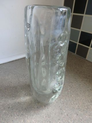 Vintage Retro Clear Art Glass Vase by Orrefors Sweden 2.  5KG 2