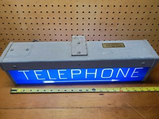 Vintage Western Electric Hanging Telephone Booth Lighted Double Sided Sign 19 "
