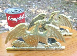 1952 Virginia Metalcrafters Eagles Spread Wing Solid Brass Doorstops Book Ends