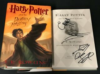 Harry Potter & The Deathly Hallows Book Signed By Daniel Radcliffe,  More - 1st Pr