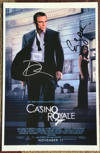 Casino Royale Poster Signed By Daniel Craig & Eva Green - James Bond 007