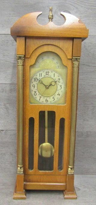 Vintage United Electric Wall Shelf Mantel Grandfather Clock Model 444