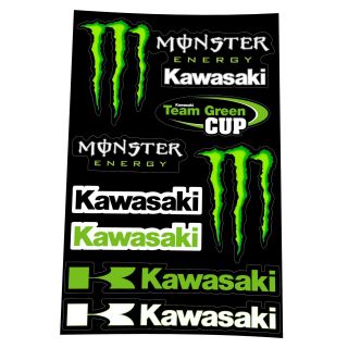 Kawasaki Monster Energy Logo Sheet Of Sticker For Dirt Bike / Atv