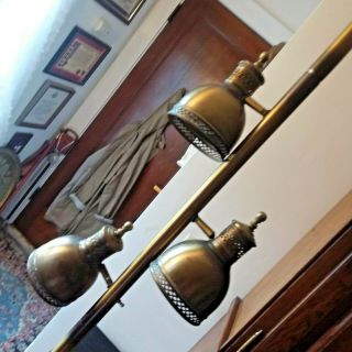 Vintage Mid Century Tension Pole Floor Lamp 3 Section Brass Modern Times