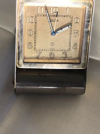 Vintage Swiss Jaeger LeCoultre 2 Day Travel Folding Alarm Clock 2