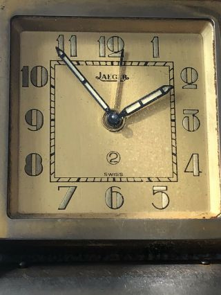 Vintage Swiss Jaeger LeCoultre 2 Day Travel Folding Alarm Clock 3