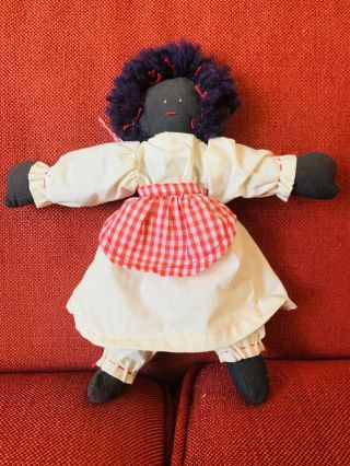 Vintage Black Americana Folk Art Cloth Doll 11”