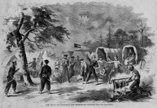 Civil War Confederate Army Camp Life Negro Cook Wagons Bowie - Knife Playing Cards