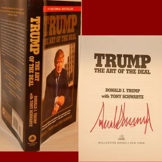 Autographed " Art Of The Deal " Book Signed By President Donald Trump W/proof