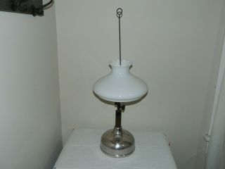 Antique Coleman Quick Lite " C " Table Lamp Circa 1919 - 1923 W/ Ruffle Top Shade