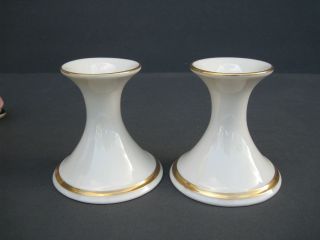 Lenox Pair Candle Holders Gold Trim