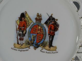 Gordon Highlanders/Royal Dublin Fusiliers Recticulated Wall Plate,  England c1918 2