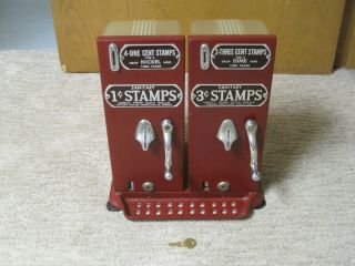Vintage Antique Postage Stamp Vending Machine - 5 & 10 Cent Machine - Schermack