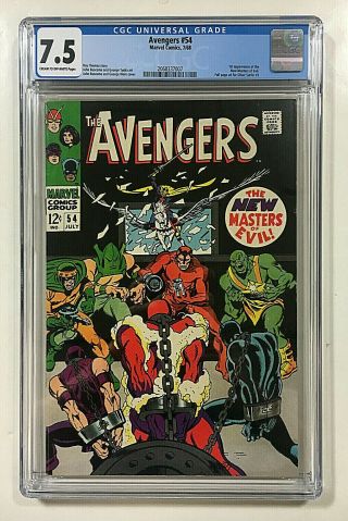 Avengers 54 Cgc 7.  5 Marvel Comic 1968 1st Masters Of Evil