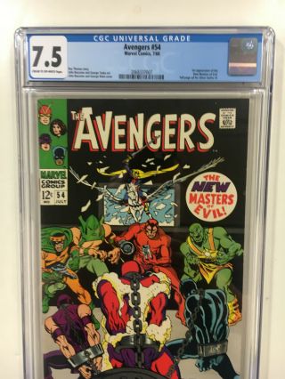 Avengers 54 CGC 7.  5 Marvel comic 1968 1st Masters of Evil 2