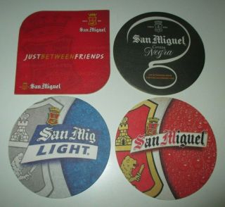 Beer Coasters Set Of 4 San Miguel Beer 4 Styles Great Collectors Set.