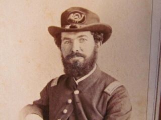 36th Indiana Infantry Officer From Liberty Indiana Cdv Photograph