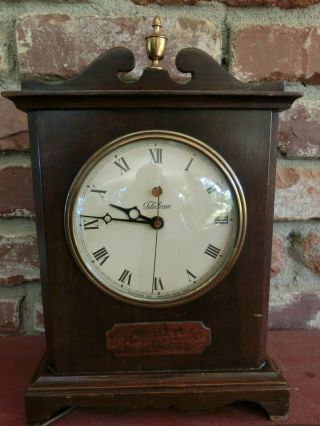 1940s Telechron Electric Wooden Table Mantle Clock,  Model 4h99 Red Dot