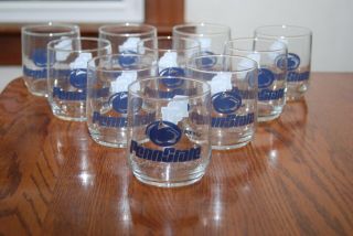 Set Of 10 Vintage 12 Oz.  Penn State Nittany Lion Glass Tumblers By Libby