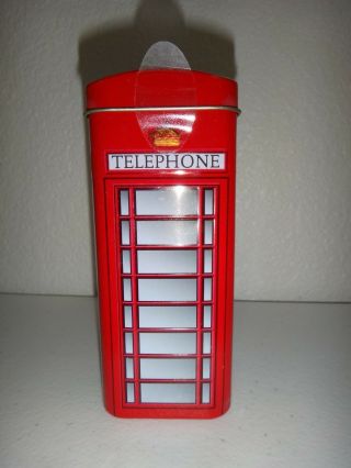 English Breakfast Tea London Red Telephone Box Metal Tin Box 14 Tea Bags 28 Gr