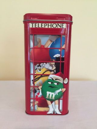 M&m Christmas Telephone Booth Tin - 2002