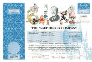 Walt Disney Company - Stock Certificate