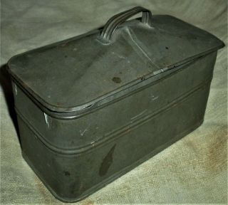 Antique C.  1860 Civil War Era Primitive Tin Box Vafo