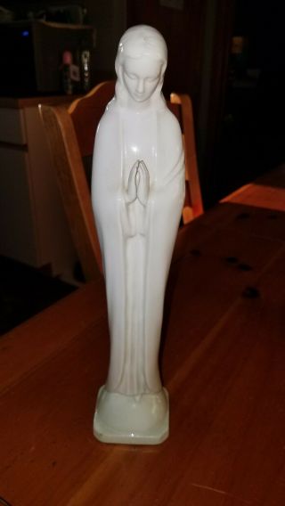 Vintage Napco Ceramic Blessed Virgin Mary Praying Statue.  Made In Japan.  12 ".