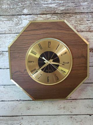 Vintage Seth Thomas Mid Century Modern Wall Clock Mcm E628 001