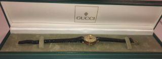 Vtg Authentic Gucci Swiss Made Stacked Green Red Enamel Watch W/ Box