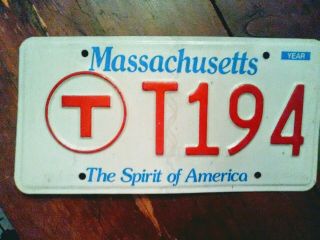 Vtg Rare Massachusetts Mbta Bus License Plate Tag