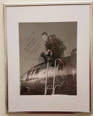 Usaf Major Chuck Yeager X - 1a - Framed 8x10 Vintage Signed,  Very Early 1954 Photo