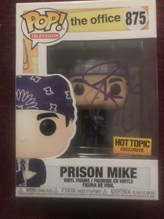 Steve Carell Signed Funko Pop Ip Prison Mike The Office Rare