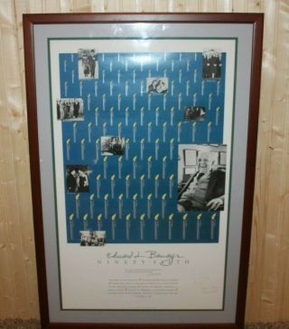 Vintage Edward Bernays Signed Poster " Ninety Fifth " - 40 " X 27 "