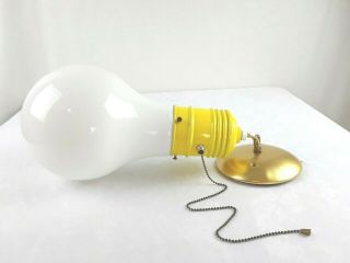 Vintage Pop Art Giant Light Bulb Hanging Lamp Mid Century Modern Moe 1960s 1970s