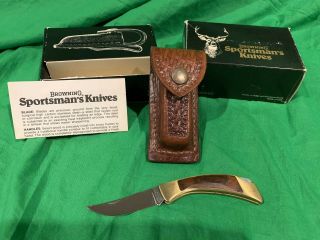 Browning Tracker Knife.  Model 3518f10 Vintage,  Sheath And Papers