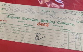 1907 Augusta,  Ga Coca - Cola Bottling Co Invoice Bill Receipt High Life Ginger Ale