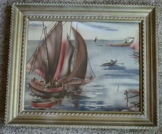 Vintage Alex Wittman Art Mid Century Sail Boats Never Hung