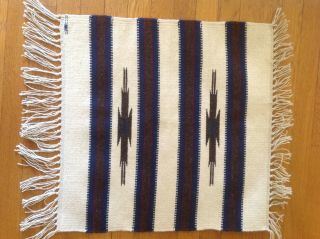 Small Navajo Wool Native American Woven Rug Mat 19x19 Signed