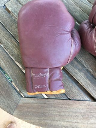 Early Antique Old MINTY 1940 ' s MacGregor Vintage ALL Leather Boxing Gloves HUGE 2