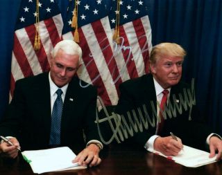 Mike Pence Donald Trump Autographed Signed 8x10 Photo Picture Pic,